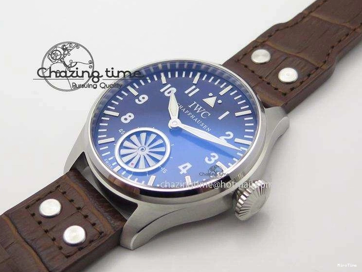MIROTIME 0105 Reliable Big Pilot “Markus Buhler” IW5003 Turbine V6F Best Edition Blue Dial On Leather Strap A 7324